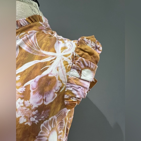 NWT Atelier New York Floral Print Midi Dress in Copper & Pink size 6 - Picture 3 of 13